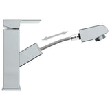 Bathroom Basin Faucet with Pull-out Function Chromed Finish 157x172 mm 149075