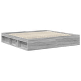 Bed Frame Grey Sonoma 200 x 200 cm Solid Pine Wood 3409314