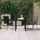 Garden Dining Set Brown and black PE rattan Small Durable 3099383