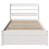 Bed Frame with Headboard without Mattress White 100x200 cm 3306733
