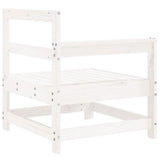 Garden Corner Sofa White Solid Wood Pine 825500
