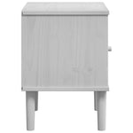 ZNTS Bedside Cabinet SENJA Rattan Look White 40x35x48 cm Solid Wood Pine 358011