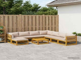 Sofa Set 9 pcs Natural Solid Acacia Wood 3417234