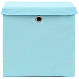 Storage Boxes with Lids 10 pcs Baby Blue 32x32x32 cm Fabric 288376