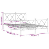 Metal Bed Frame without Mattress with Footboard Black 137x190cm 376519