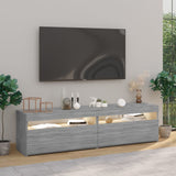 TV Cabinet with LED Lights 2 pcs Grey Sonoma 75x35x40 cm 815126