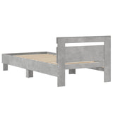 Bed Frame with Headboard Concrete Grey 80 x 200 cm 8009021