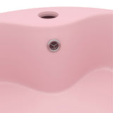 Luxury Wash Basin with Overflow Matt Pink 36x13 cm Ceramic 147032