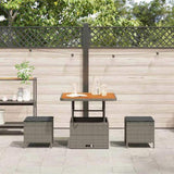 Garden Dining Set Grey Poly Rattan 42007915