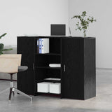 Reception Desk Black Oak 135x50x103,5 cm Engineered Wood 3324188