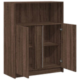 Sideboard with LED Brown Oak 77x34x100 cm Engineered Wood 852151