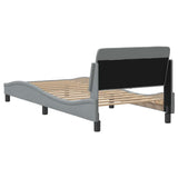 Bed Frame "Dover" Light Grey 90x190 cm Single Fabric 373317