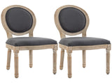 Set of Two French-Inspired Wooden Dining Chairs - Grey T3398P328309