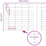 Field Fence Silver 25 x 1.2 m Galvanised steel 42005812