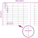 Field Fence Silver 25 x 1.2 m Galvanised steel 42005812