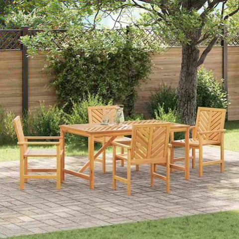 Garden Dining Set 5 pcs Brown Solid acacia wood 3154106