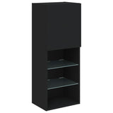 TV Cabinet with LED Lights Black 40.5x30x102 cm 837058