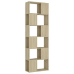 Book Cabinet Room Divider Sonoma Oak 60x24x186 cm Engineered Wood 809101