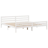 Bed Frame with Headboard without Mattress White 200x200 cm 3306693