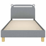 Children's Bed Frame with Headboard Light Grey 90 x 200 cm 42011224
