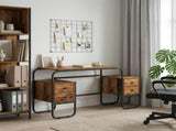 Desk with Storage Oak Wood 145 x 50 x 75 cm 8008012