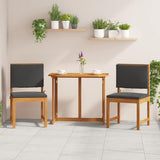 Garden Chair with Cushion 2 pcs Brown Solid Acacia wood 4107156