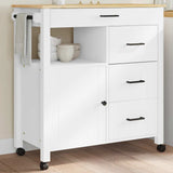 Kitchen Trolley MONZA 84x40x88.5 cm Solid Wood Pine 376111