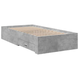Bed Frame Concrete grey Engineered wood and plywood Single 3280436