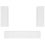 4 Piece TV Cabinet Set White Engineered Wood 3114198