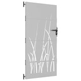 Garden Gate 85x200 cm Corten Steel Grass Design 153225