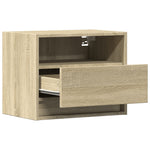 ZNTS Wall-mounted Bedside Cabinet with LED Lights Sonoma Oak 852065