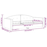 Day Bed without Mattress Dark Grey 90x190 cm Single Velvet 354153