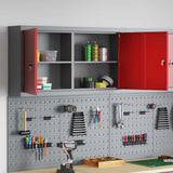 Tool Cabinet with Shelf with Lock Red and Grey 100 x 20 x 55 cm 4103472