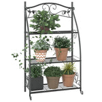 ZNTS Flower Rack Black 56x30x96 cm Steel 319353