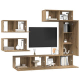 TV Cabinet Set Wall-mounted 6 pcs Artisan Oak Engineered Wood 3393248