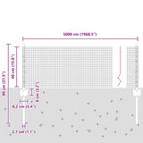Fence with Post Grey 0.4 x 50 m Steel and PVC 3336617