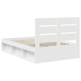 Bed Frame with Headboard White 135 x 190 cm Solid Pine Wood 3411752