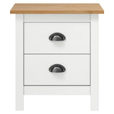 Bedside Cabinet Hill White 46x35x49.5 cm Solid Pine Wood 288906