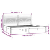 Bed Frame White Solid pine wood Double Durable Bed Frame 3104629
