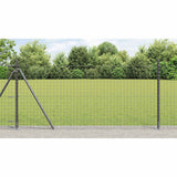 Fence Post with Concrete Base 52 pcs Grey Powder-Coated Steel 3350242