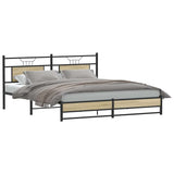 Metal Bed Frame without Mattress Sonoma Oak 183x213 cm 3325121