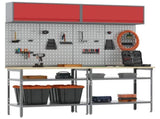 Work Bench Set with Lock 8 pcs Red and Grey Powder-Coated Steel 3321505
