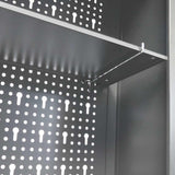 145365 Wall Mounted Tool Cabinet Industrial Style Metal Grey and Black