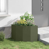 Corner Planter Olive green 60 x 60 x 50 cm Steel 883664