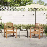 Chair 2 Piece Brown 65 x 60 x 76.5 cm Solid Teak Wood 42006402