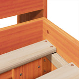 Bed Frame without Mattress Wax Brown 200x200 cm Solid Wood Pine 3308833