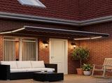Manual Retractable Awning with LEDs Brown and White 4 x 2 m 3419233