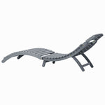 Sun Lounger Grey Wash Solid Acacia Wood 45959