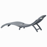 Sun Lounger Grey Wash Solid Acacia Wood 45959