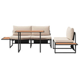 Garden Dining Set 3 pcs Taupe Steel 3335890